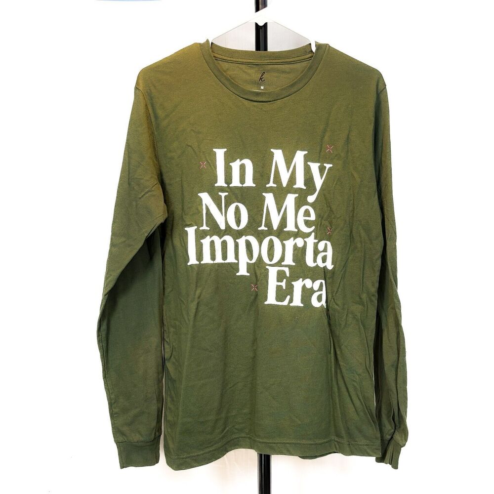 Womens Size M "In My No Me Importa Era" Karla and Co Bilingual Long Sleeve Tee
